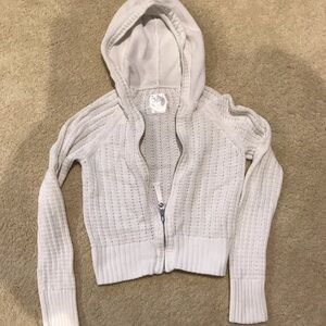 Girls White cropped sweater